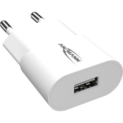 Ansmann Caricabatterie USB a 1 porta da 5 W, con controllo intelligente di ricarica per smartphone, tablet, GoPro, e-book, ecc. bianco