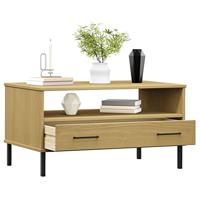 Salontafel met metalen poten OSLO 85x50x45 cm hout bruin - thumbnail