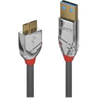 LINDY Cromo Line, 36658, 2 m, USB 3.0 type A naar Micro-B-kabel, antraciet - thumbnail