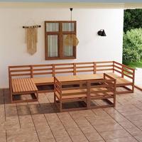 9-delige Loungeset massief grenenhout - thumbnail