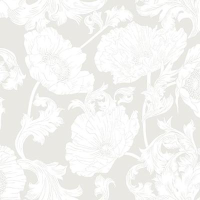 Dutch Wallcoverings Ekbacka - Papaver White - Wit