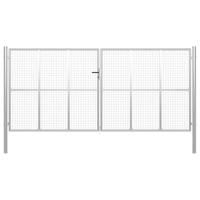 Tuinpoort gegalvaniseerd staal 400x175 cm zilver - thumbnail