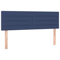Boxspring met matras stof blauw 140x200 cm - thumbnail