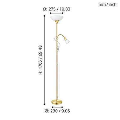 Eglo VloerlampUp 2 176cm messing - 82843