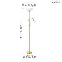 Eglo VloerlampUp 2 176cm messing - 82843 - thumbnail
