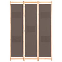 Kamerscherm met 3 panelen 120x170x4 cm stof bruin - thumbnail