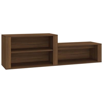 VidaXL Schoenenkast 150x35x45 cm bewerkt hout bruin eikenkleur VidaXL Schoenenkast 150x35x45 cm bewerkt hout bruin eikenkleur