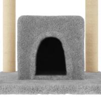 Kattenmeubel met sisal krabpalen 154 cm lichtgrijs - thumbnail