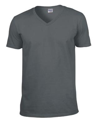 Gildan G64V00 Softstyle® Adult V-Neck T-Shirt - Charcoal (Solid) - S