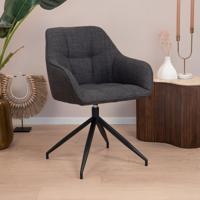 Sohome Draaibare Eetkamerstoel 'Loa' kleur Donkergrijs - thumbnail