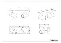 Trio Dubbele opbouwspotMarley zwart met goud - 802400280 - thumbnail