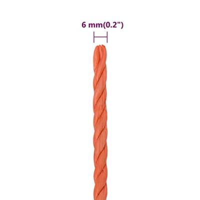 Werktouw 6 mm 25 m polypropeen oranje