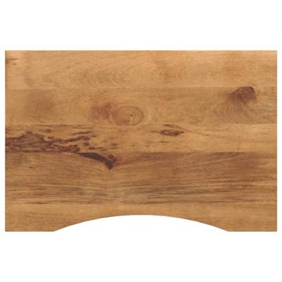 Bureaublad met ronding 100x60x2,5 cm massief ruw mangohout