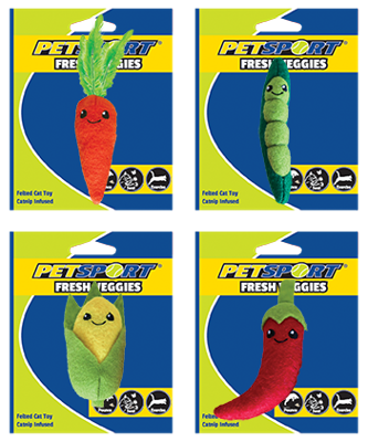 Petsport Veggies Fresh Wortel Kattenspeelgoed met veren