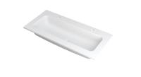 INK Wastafel Faktor polystone centraal met 2 kraangaten 100 cm x 45 cm x 1,5 cm Mat wit 3407212 - thumbnail
