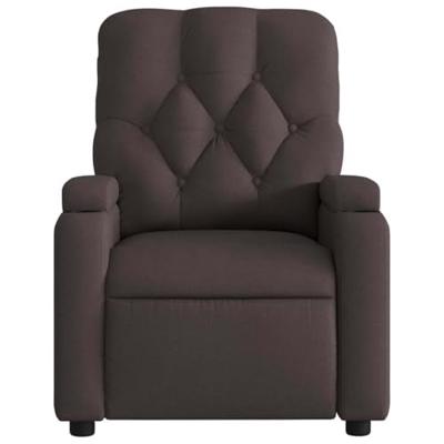 Fauteuil verstelbaar elektrisch stof donkerbruin - thumbnail
