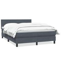 Boxspring met matras fluweel donkergrijs 140x220 cm - thumbnail