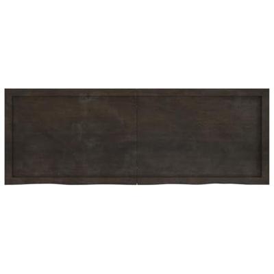 Wandschap 140x50x4 cm behandeld massief eikenhout donkergrijs