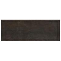 Wandschap 140x50x6 cm behandeld massief eikenhout donkergrijs - thumbnail