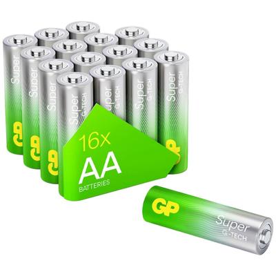 GP GP15A Super G-Tech AA Alkaline 1.5V (16 stuks) - thumbnail
