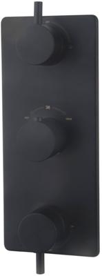 Saqu Shine douchethermostaat afbouwdeel 3-weg mat zwart