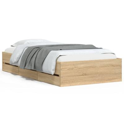 Bedframe met lades bewerkt hout sonoma eikenkleurig 75x190 cm