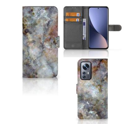 Xiaomi 12 Pro | Bookcase | Marmer Grijs Xiaomi 12 Pro | Bookcase | Marmer Grijs