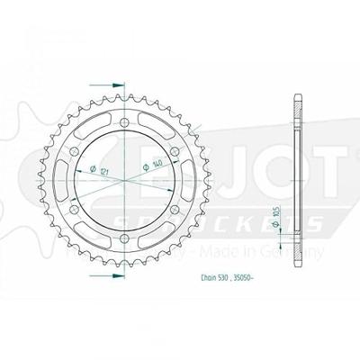 ESJOT Chain wheel 530 40z steel black