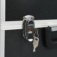 VidaXL Gereedschapskoffer 38x22,5x34 cm aluminium zwart - thumbnail