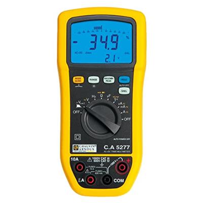 Chauvin Arnoux C.A 5277 Multimeter Digitaal Spatdicht (IP54) CAT III 1000 V, CAT IV 600 V Weergave (counts): 6000 Chauvin Arnoux C.A 5277 Multimeter Digitaal Spatdicht (IP54) CAT III 1000 V, CAT IV 600 V Weergave (counts): 6000