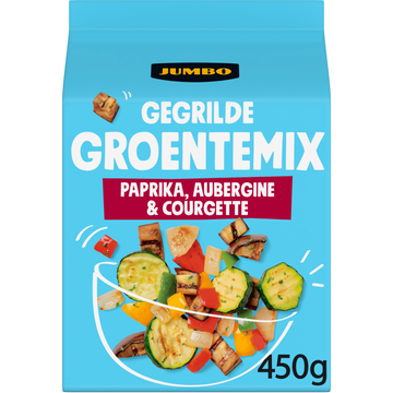 Jumbo Gegrilde Groentemix Paprika, Aubergine & Courgette 450 g Jumbo Gegrilde Groentemix Paprika, Aubergine & Courgette 450 g