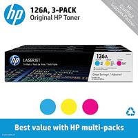 HP 126A pakket van 3 echte cyaan / magenta / gele toners (CF341A) voor HP LaserJet Pro 100 kleuren MFP M175 / 200 kleuren MFP M275 / CP1025 - thumbnail