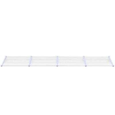 Deurluifel 396x90 cm polycarbonaat grijs en transparant Deurluifel 396x90 cm polycarbonaat grijs en transparant