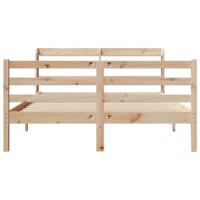 Bedframe met hoofdbord massief grenenhout 160x200 cm - thumbnail
