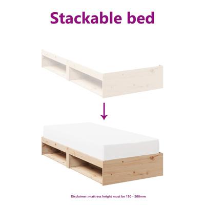 Slaapbank zonder matras 80x200 cm massief grenenhout
