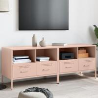 Tv-meubelen 2 st 68x39x50,5 cm staal roze - thumbnail