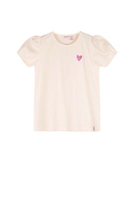 NoNo zomer t-shirt meisjes - ivoor wit - pofmouw - Karen