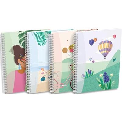 Oxford Horizons spiraalschrift, ft B5, 120 bladzijden, geruit 5 mm, geassorteerde kleuren