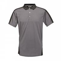 Ragetta RG1740 Contrast Coolweave Polo - Seal Grey (Solid)/Black - XL - thumbnail