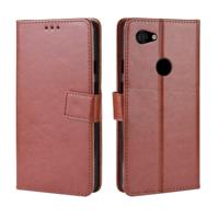 Retro Crazy Horse textuur horizontale Flip lederen case voor Google pixel 3XL lite met houder & kaartsleuven & fotolijstjes (bruin) - thumbnail