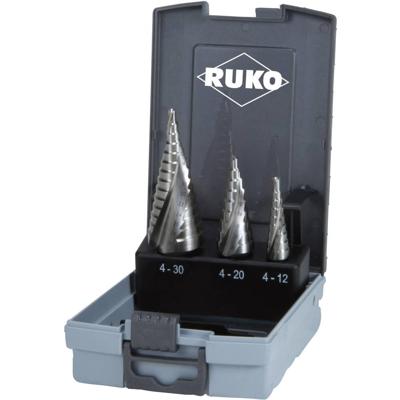 RUKO 101026RO HSS Getrapteboorset 3-delig 3 vlakken schacht 1 set(s) RUKO 101026RO HSS Getrapteboorset 3-delig 3 vlakken schacht 1 set(s)