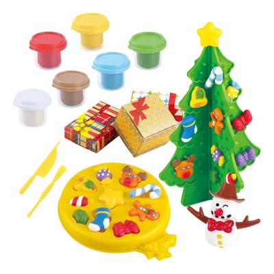 Playgo kerstboom kleiset - 6 kleipotjes