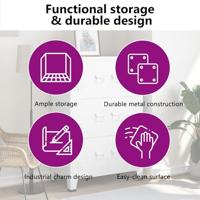 Archiefkast industrieel 75x40x115 cm metaal wit - thumbnail