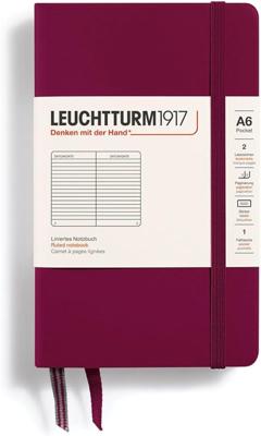 Leuchtturm Port Red, Pocket (A6), 187 p., ruled