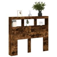 Hoofdbordkast met LED-verlichting 120x17x102 cm gerookt eiken - thumbnail