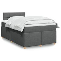 Boxspring met matras stof donkergrijs 120x190 cm - thumbnail