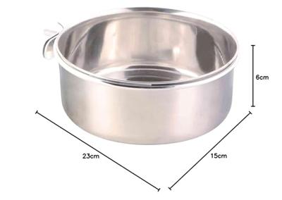 TRIXIE VOERBAK MET SCHROEFBEVESTIGING RVS 900 ML 14 CM