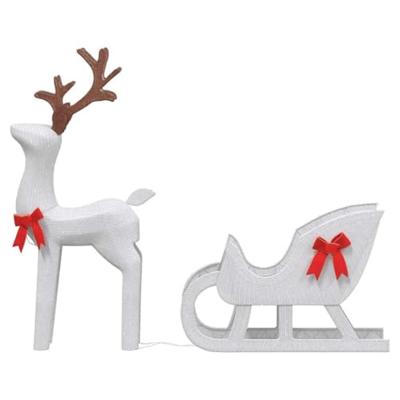 VidaXL Kerstdecoratie rendier en slee 100 led's koudwit VidaXL Kerstdecoratie rendier en slee 100 led's koudwit