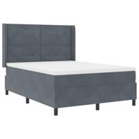 Boxspringbed met matras Donkergrijs 140 x 190 cm Fluweel - thumbnail