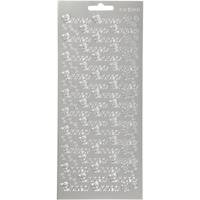 Creativ Company Stickers, onnea, vel 10x23 cm, zilver, 1 vel - thumbnail